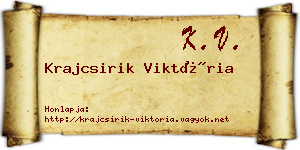 Krajcsirik Viktória névjegykártya
